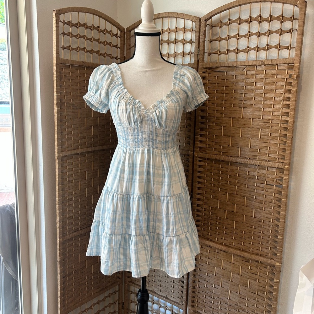 Princess Polly Blue Plaid Women's Dress